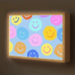 Smileys - Kleurrijk - Grappig Light Box met batterij (Wandlamp kind) middel -z3d_website