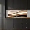 Golven - Abstract - Warm Beige keuken achterwand 2 middel -sfeer1