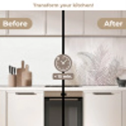 Bladeren - Beige - Botanisch - Vintage keuken achterwand 2 middel -voor-na2_UK