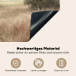 Landschap - Minimalistisch - Beige Inductie beschemer met haakjes klein -ky-onderkant-de