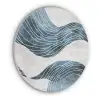 Lijnen - Golven - Abstract - Blauw Akoestische PET Vilt - Rond klein -3d