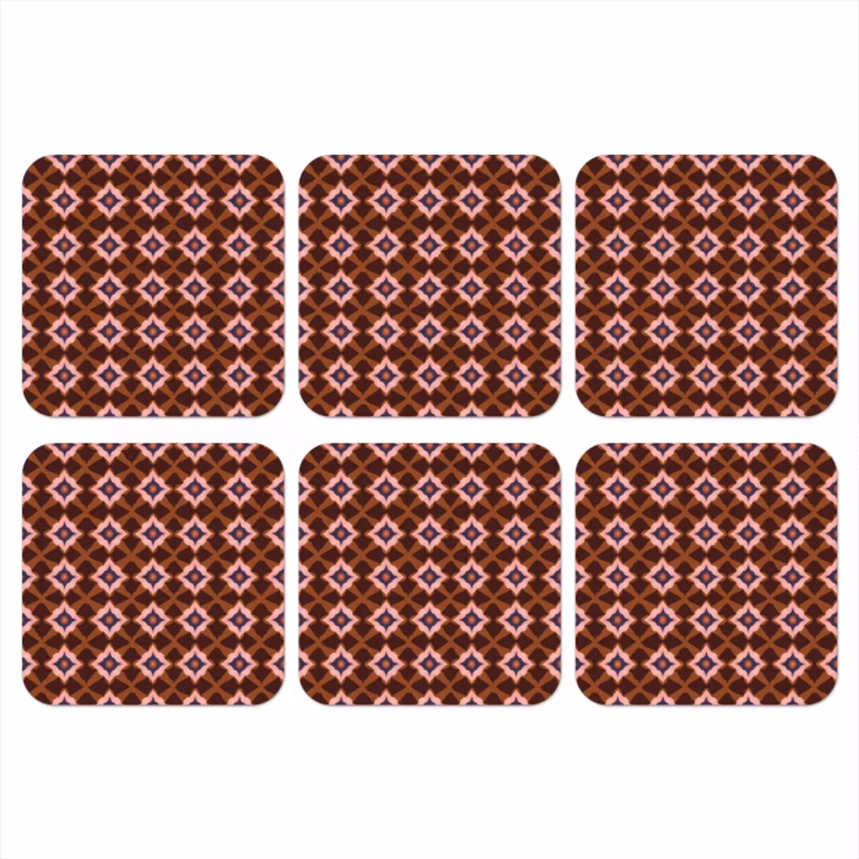 Geometrisch - Sierlijk - Bruin onderzetter kurk middel 366 -3d