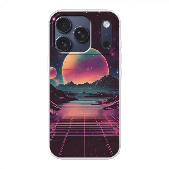 Landschap - Planeten - Horizon - Paars Telefoonhoesje iPhone 17 Pro klein -3d