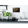 Wereldkaart -  Hout - Mozaïek Muursticker klein -keuken