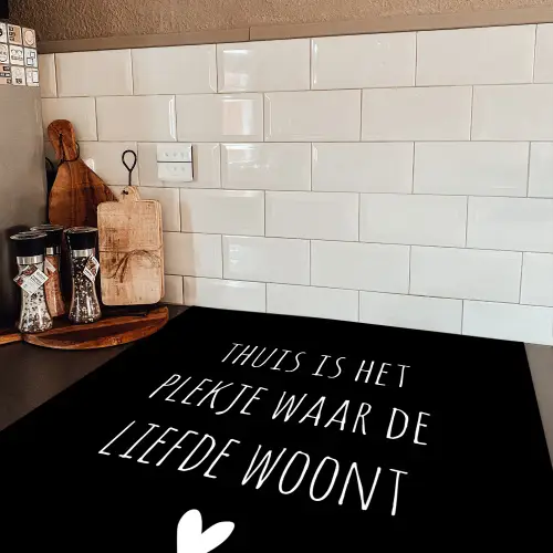 Spreuken - Thuis is het plekje waar de liefde woont - Quotes Inductie beschermer vinyl 3mm middel -sfeer3