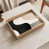 Abstract - Japandi - Beige - Modern Dienblad Rechthoek middel -sfeer1