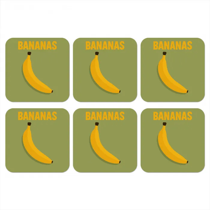Banaan - Minimalistisch - Geel onderzetter kurk middel -3d