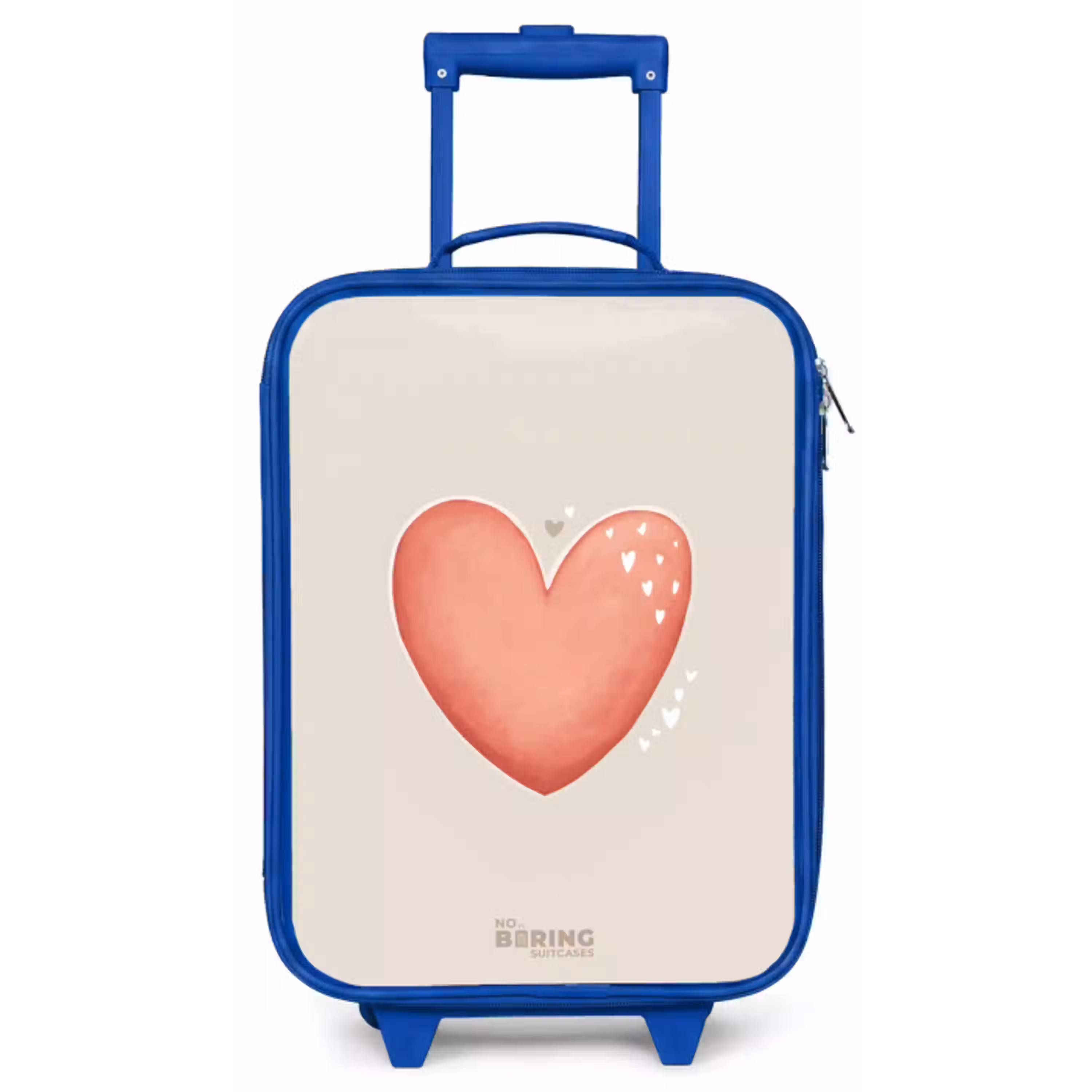 Rood hart op een beige achtergrond Kinderkoffer - Blauw klein -zz3dotto
