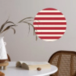 Strepen - Patroon - Rood Wandcirkel behangsticker klein 186 -sfeer3