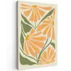 Blaadjes - Zachtoranje - Bloemen Tuinposter op houten frame 2 cm dik klein -3d