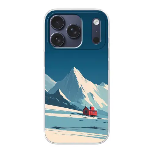 Huis - Berglandschap -  Sneeuw Telefoonhoesje iPhone 17 Pro klein -3d