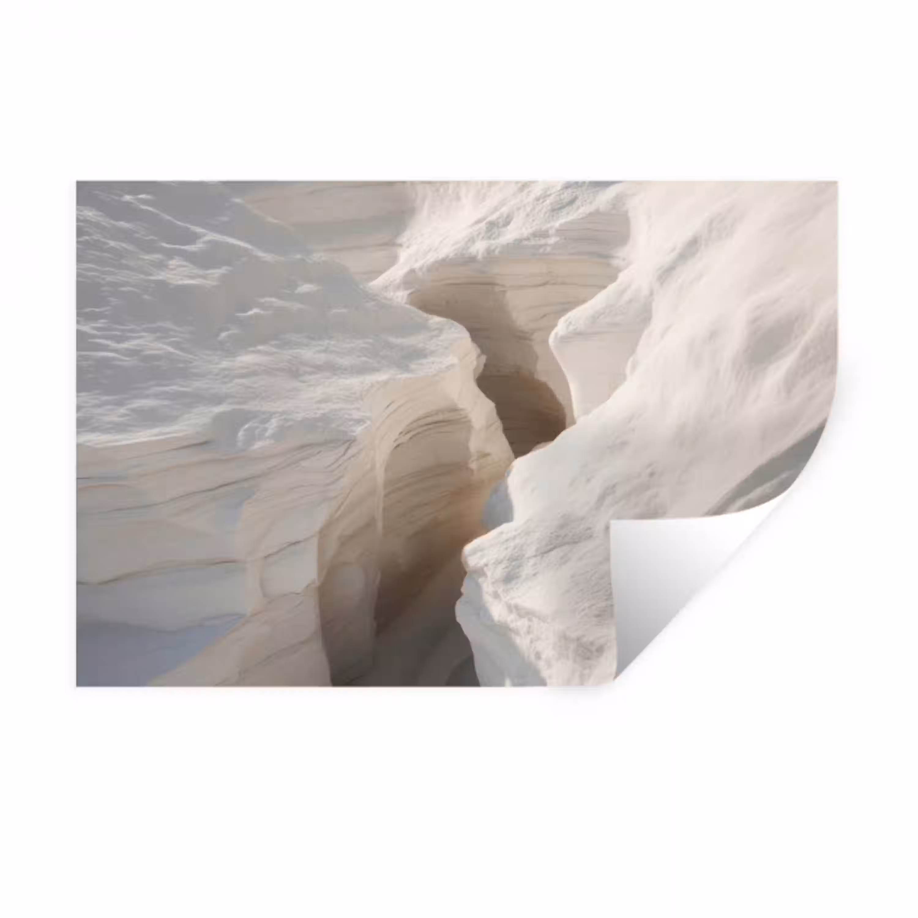 Kloof - Wit - Sneeuw Muursticker klein -3d