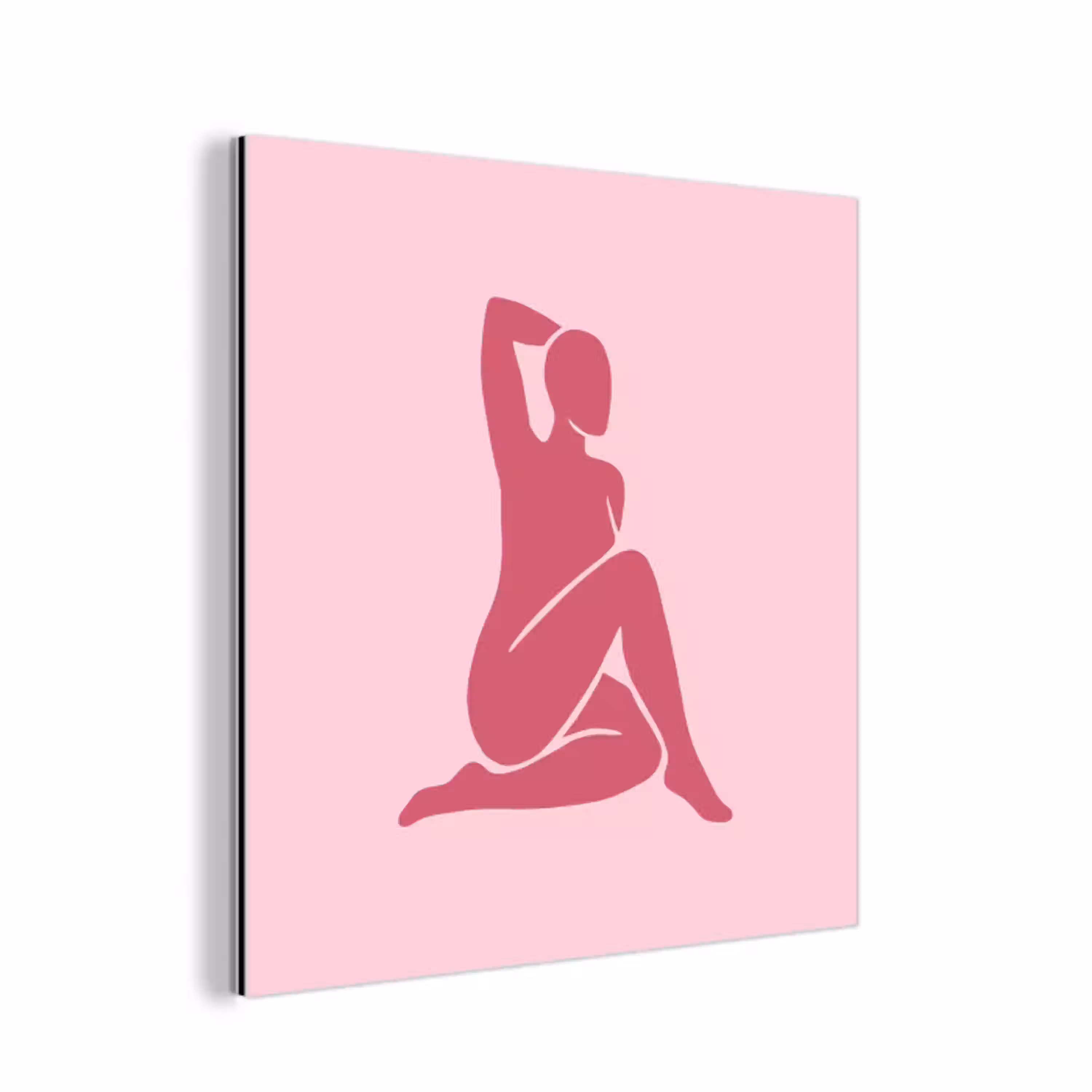 Vrouw - Silhouet - Abstract - Modern - Roze aluminium wit klein -3d