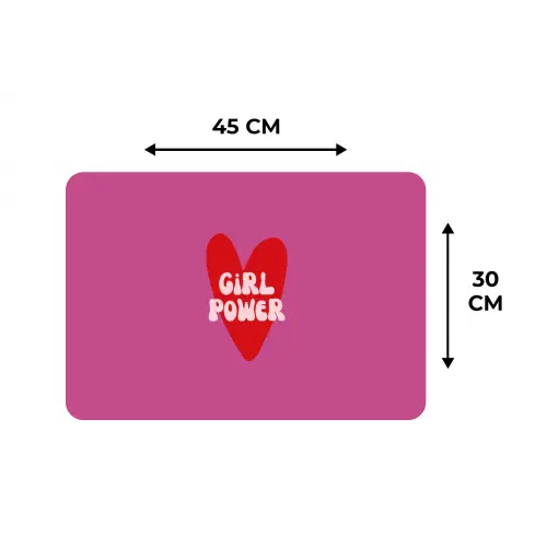 Girl power - Hart - Roze - Rood Placemat vinyl groot -specs