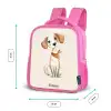Bruin gevlekte pup op een beige achtergrond Kinderrugzak - Roze middel -productfoto_formaten