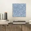 Abstract - Blauw - Bladeren aluminium wit klein -sfeer1