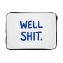 Blauw - Quote - Wit laptophoes neopreen klein -3d