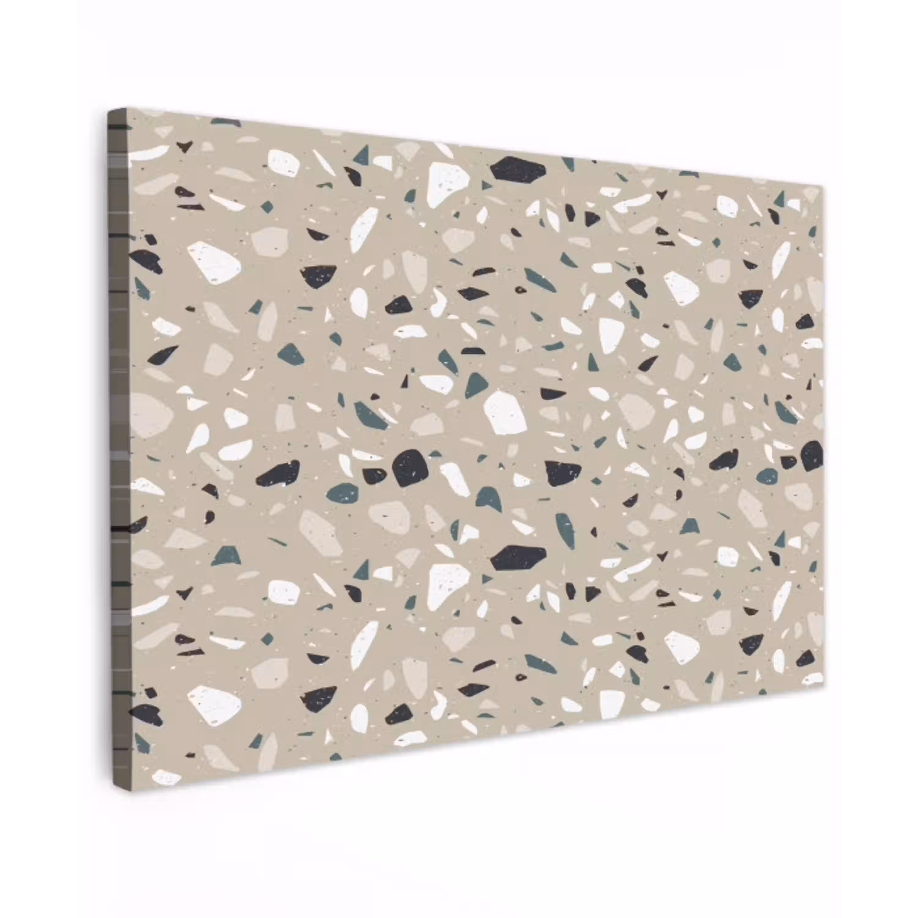 Terrazzo - Patroon - Groen Tuinposter op houten frame 2 cm dik klein 845 -3d