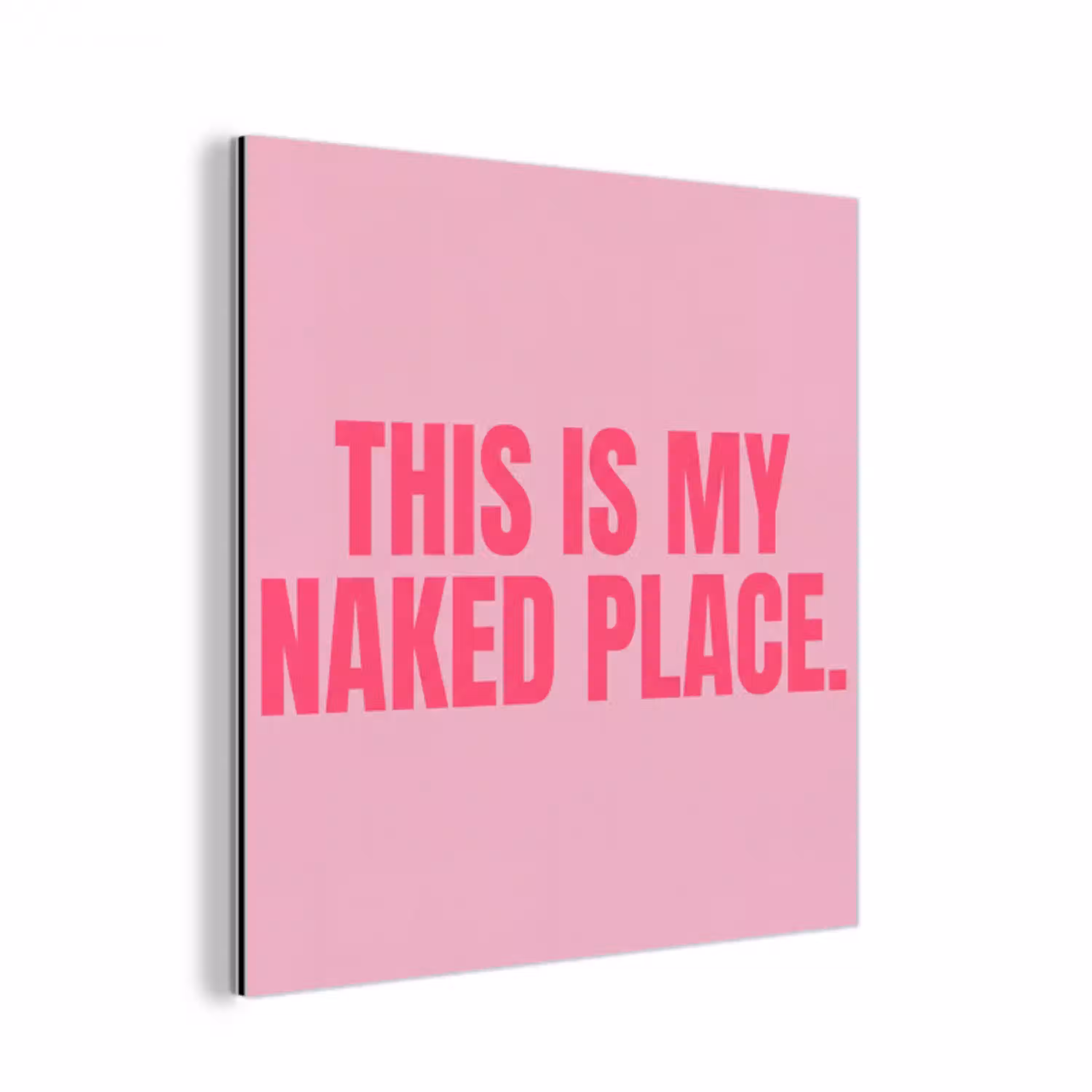 Tekst - Modern - Roze aluminium wit klein -3d