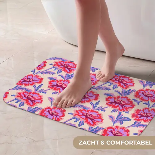 Bloemen - Patroon - Meerkleurig Badmat klein 997 -USP_ZachtNL