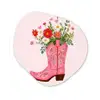 Cowboylaarzen - Roze - Boeket - Bloemen Wandcirkel Organisch Aluminium middel -3d