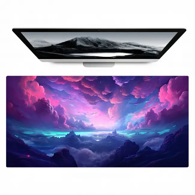 neon-wolken-roze-blauw-gaming Muismat XXL klein -zzz3d