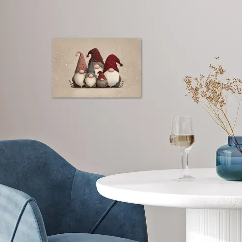 Kabouters - Kerst - Sneeuw - Puntmutsen poster papier klein -sfeer3