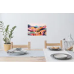 Golvende heuvels - Abstracte planten - Dromerig Muursticker klein -eettafel