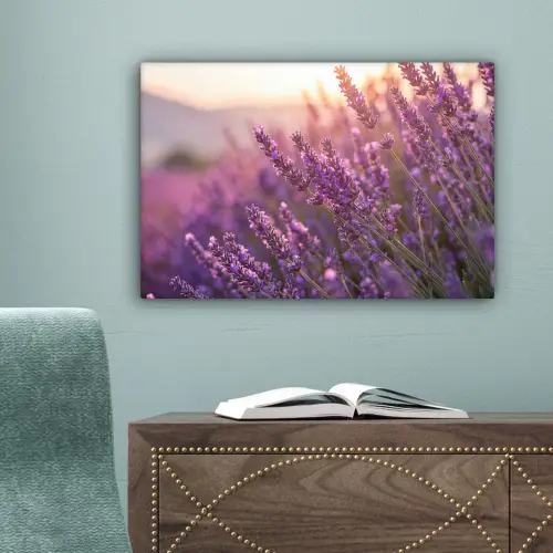 Lavendel - Paars - Zonlicht canvas 2cm klein -sfeer4