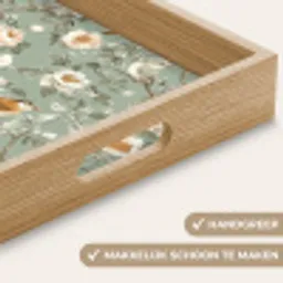 Roze - Vogels - Kleurrijk Dienblad Rechthoek middel 911 -USP_HandgreepNL