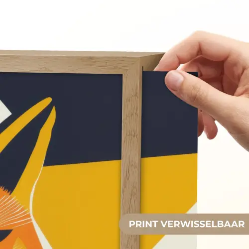 Vos - Oranje - Abstract - Driehoeken Light Box met batterij (Wandlamp) middel -USP_websiteprintNL