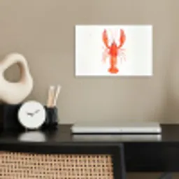 Kreeft - Waterverf - Aquarel - Oranje poster papier klein -sfeer1