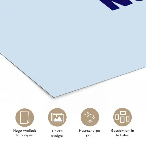 Why not - Blauw - Licht blauw - Quote poster papier klein -closeup_NL