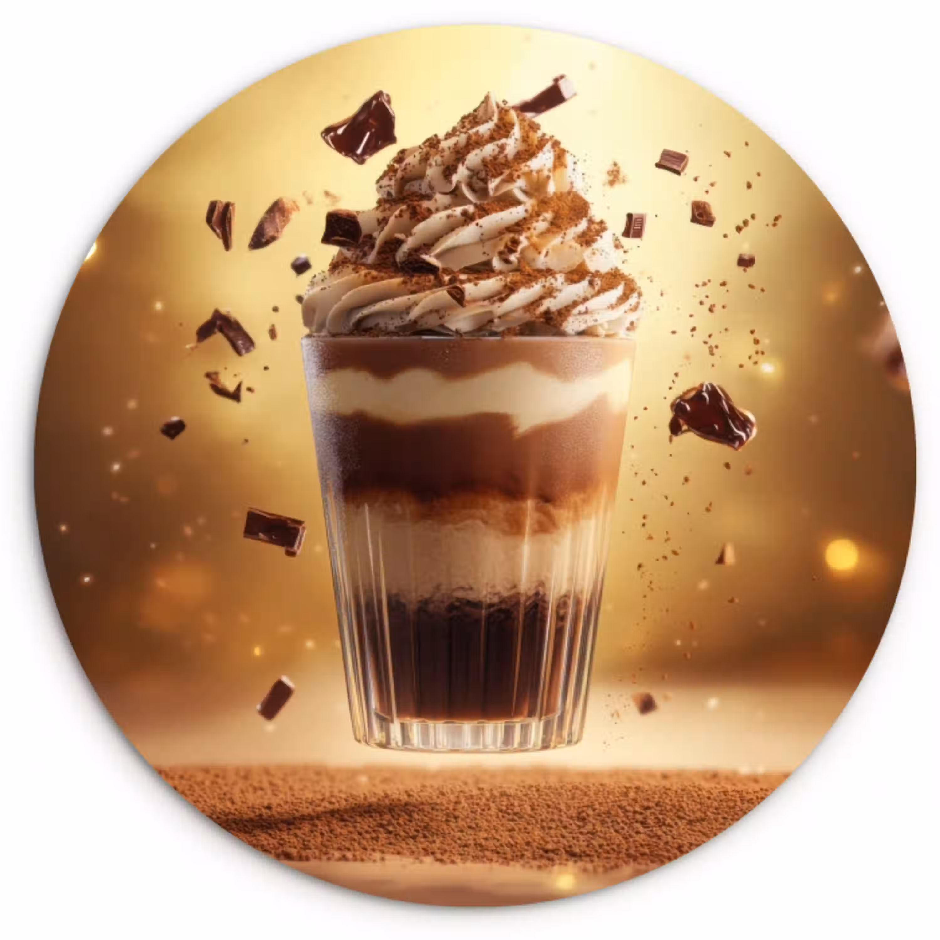 Dessert - Chocolade - Zoet - Eten Wandcirkel plexiglas klein -3d