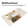 Vormen - Rond - Bladeren - Beige Muismat XXL klein -sfeer4