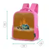 Blauwe auto met gele vlammen Kinderrugzak - Roze middel -productfoto_formaten