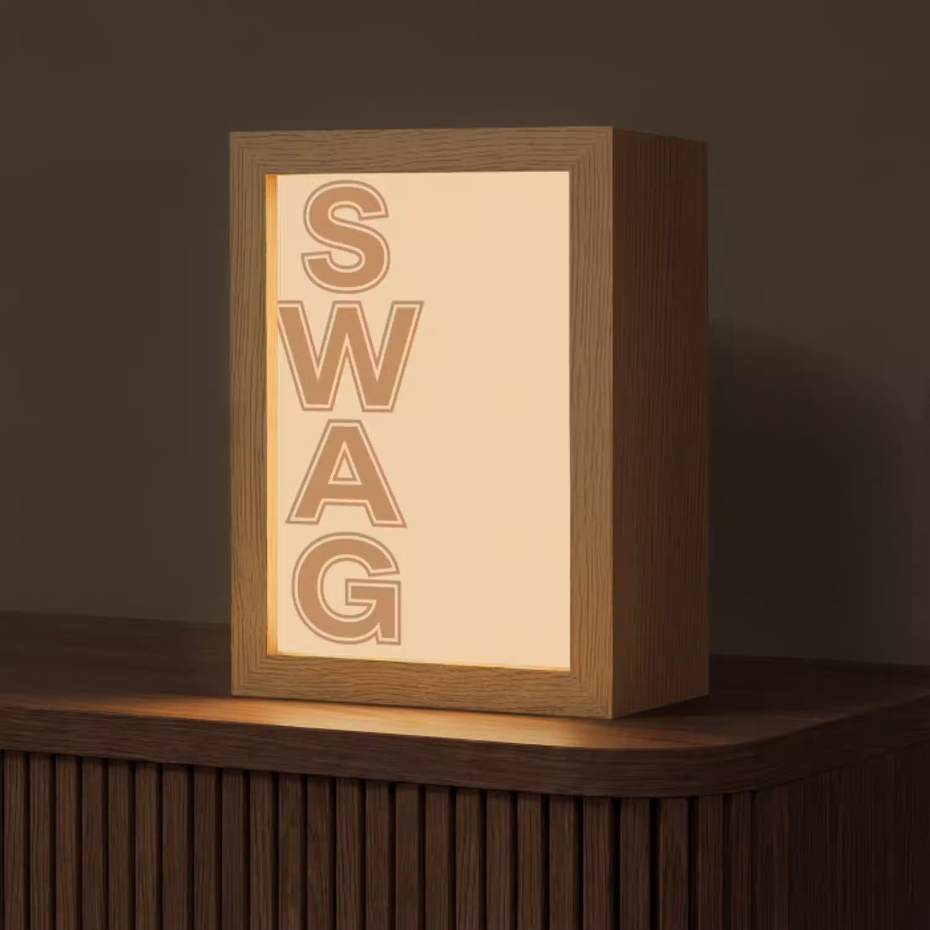 Swag - Bruin - Beige Light Box met kabel (Tafellamp) klein -z3d_website