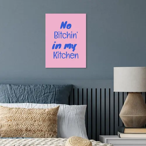 Quote - Blauw - Lettertype - Keuken poster papier klein -sfeer2