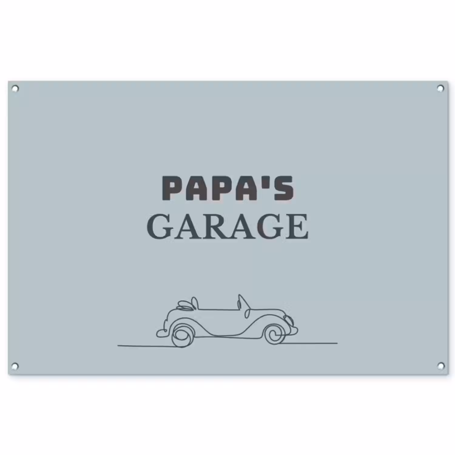 Tuinposter - Papa's Garage met auto