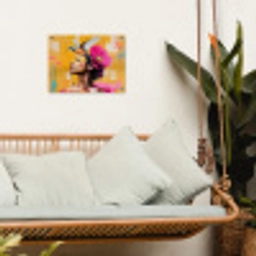 Vogel - Vrouw - Abstract - Bloem tuinposter los doek klein -sfeer7