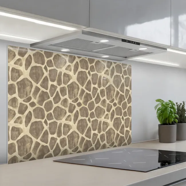Paraschizzi cucina - Giraffa - Motivo - Beige - Marrone
