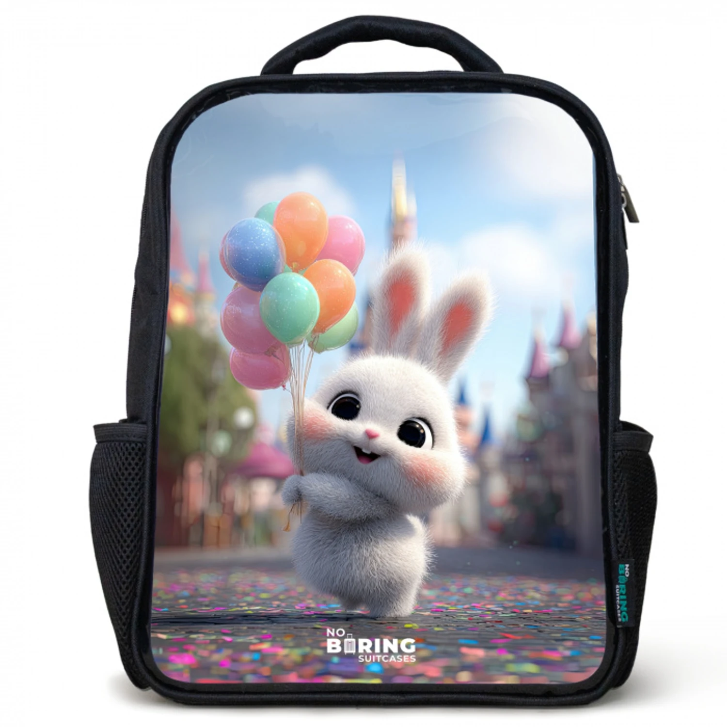 Konijn - Ballonnen Rugzak - Zwart middel -3d