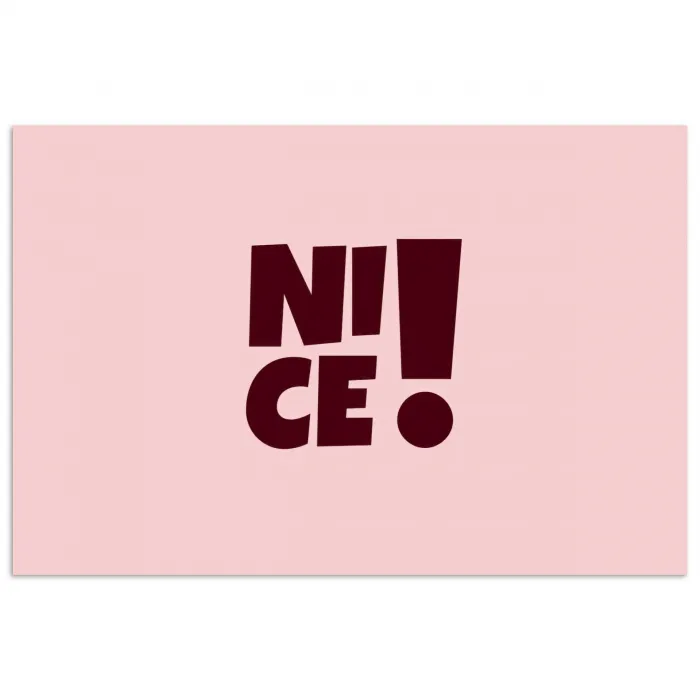 Nice - Uitroepteken - Roze poster papier klein -3d