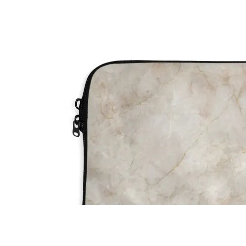 Lichtbeige - Goudbruine Nerven - Marmer laptophoes neopreen klein 279 -detail