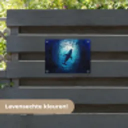 Walvis - Vissen - Donkerblauw tuinposter los doek klein -sfeer3