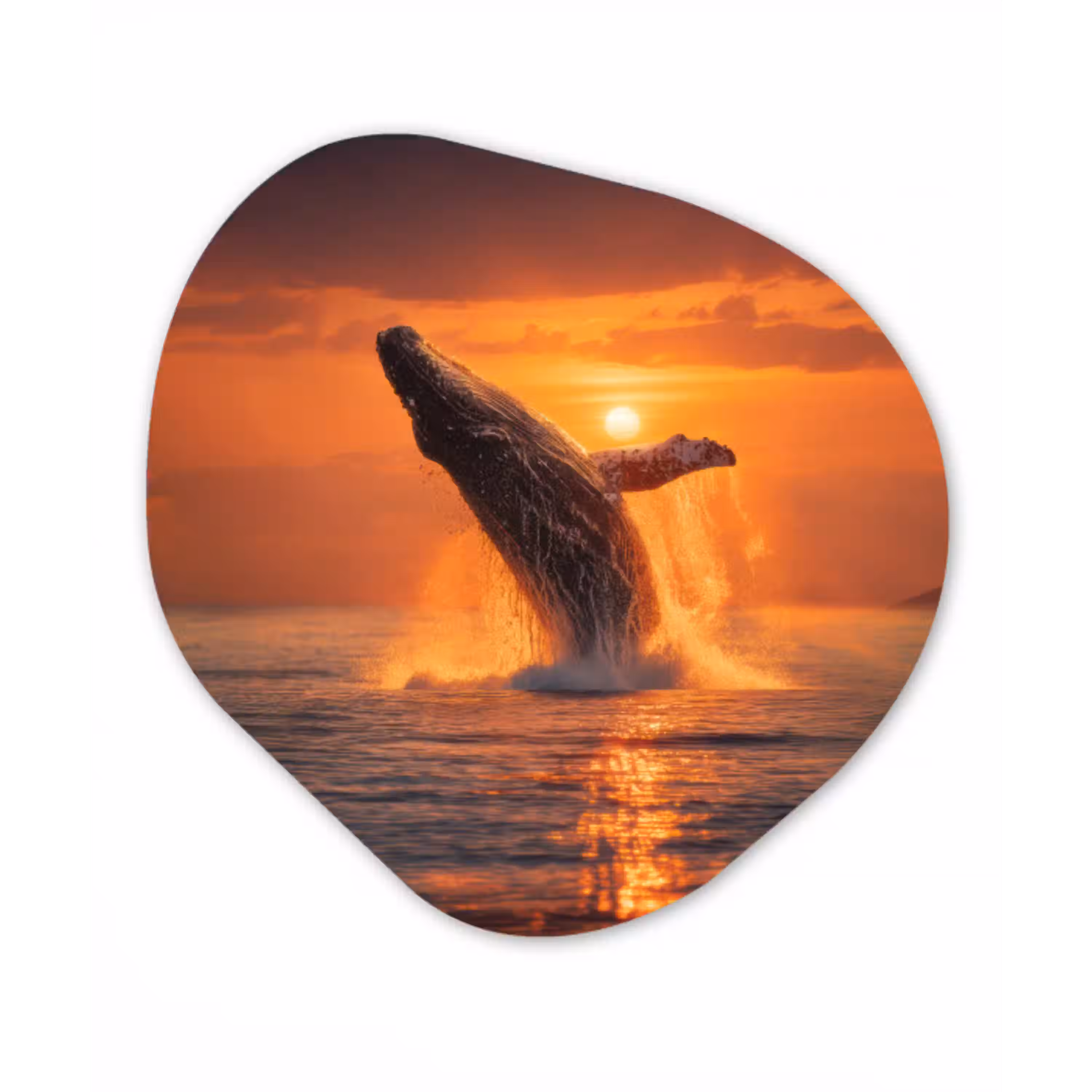 Walvis - Zon - Zee Wandcirkel Organisch Forex 3mm klein -3d