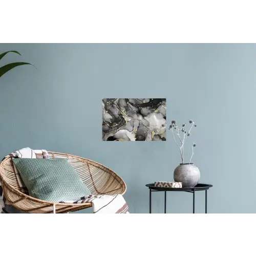Marmer - Zwart - Goud - Grijs Muursticker klein -plant