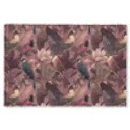 Vogels - Bladeren - Roze Vloerkleed Rechthoek klein 1091 -3d