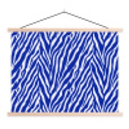 Zebra - Patroon - Kobalt - Blauw textielposter latten blank klein 122 -3d