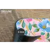 Blauw - Roze - Bloemen Placemat vinyl groot -closeup